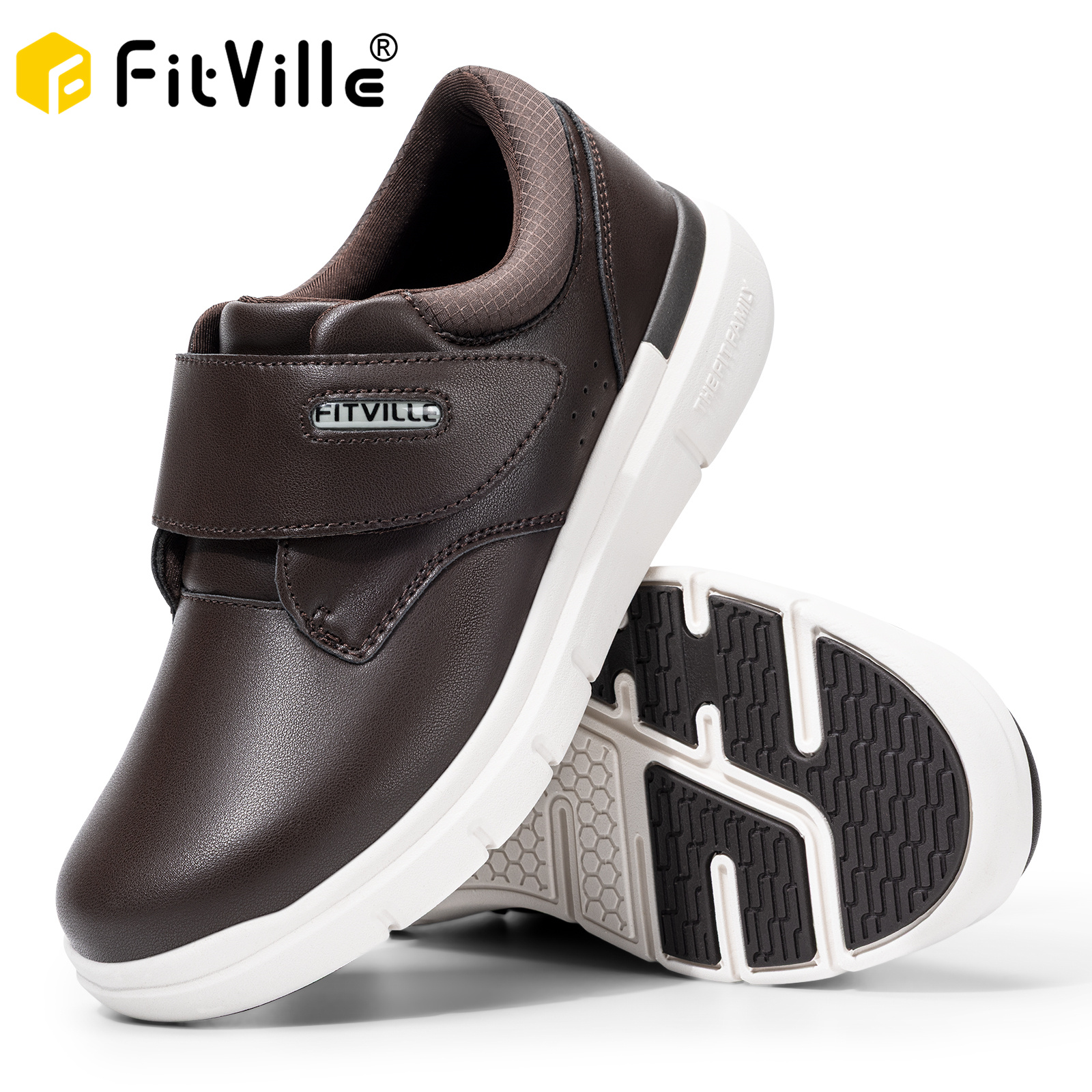 FitVille Men's Leather Shoes D - Men'S Shoes Diabetic incelemesi ve fiyatı
