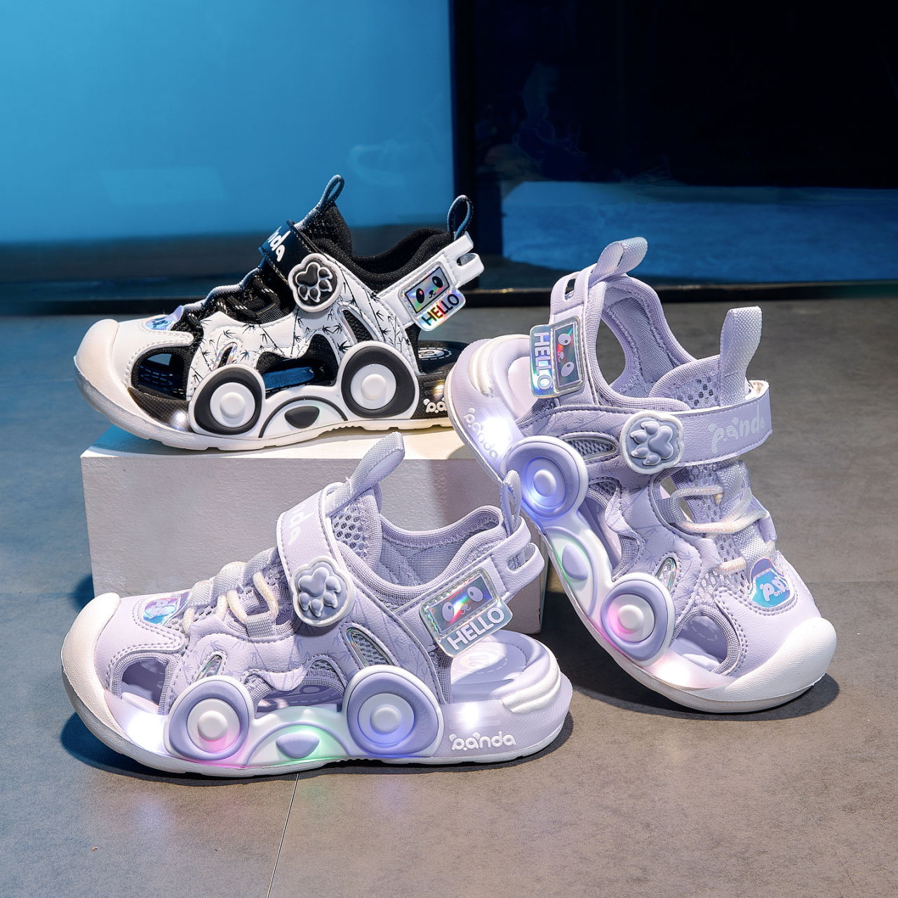 Kids Panda Cartoon Light Up Ca - Velcro Strap Sandal incelemesi ve fiyatı