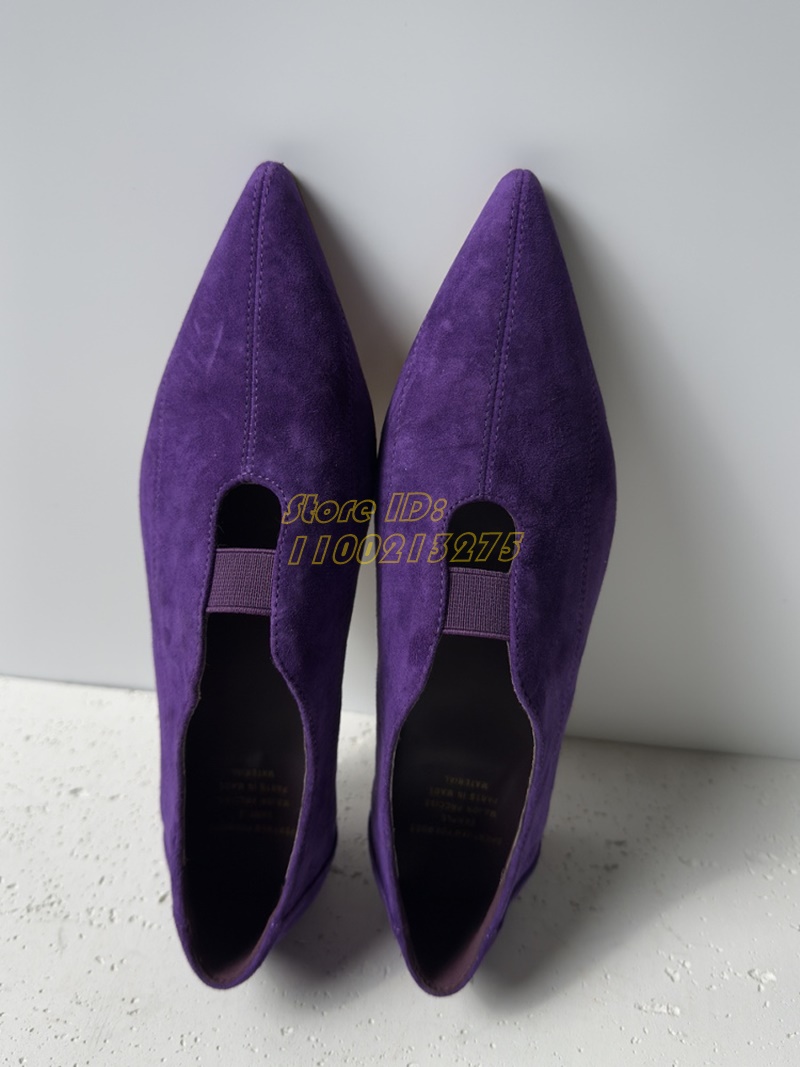 Purple Suede Pointy Toe Pumps  - Dress Shoe Pointed incelemesi ve fiyatı