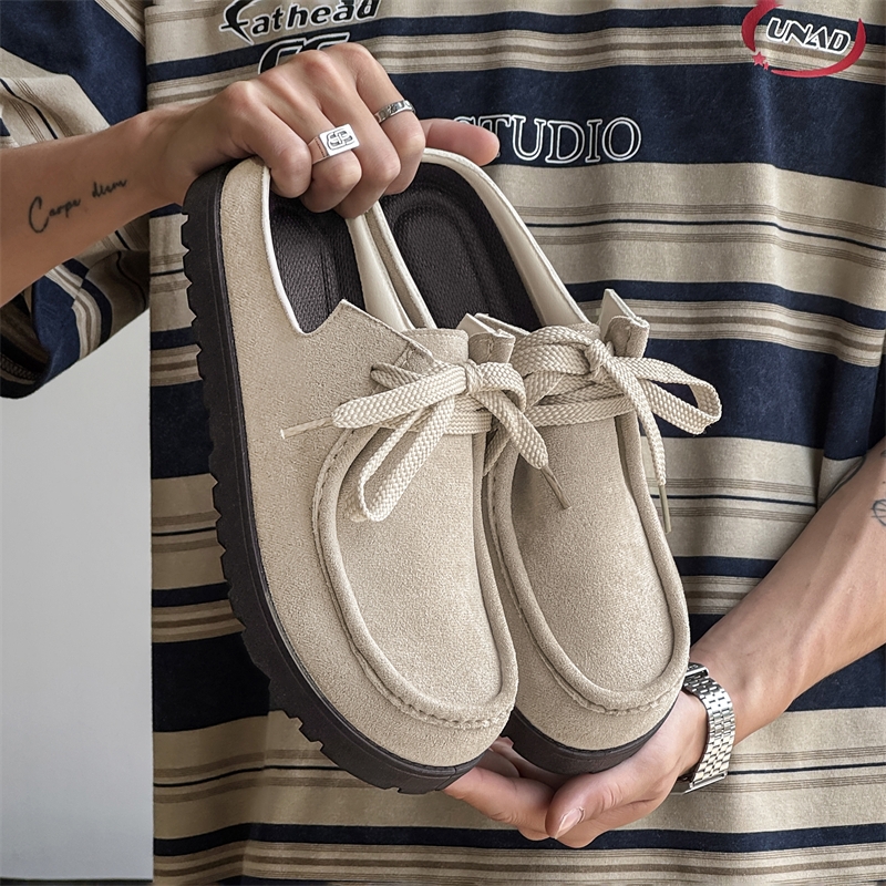 Fashion Men Half Slippers Sued - Men'S Shoes Comfortable Walking incelemesi ve fiyatı