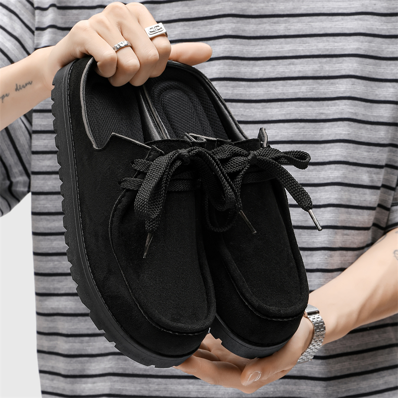 Fashion Men Half Slippers Sued - Men'S Shoes Comfortable Walking incelemesi ve fiyatı
