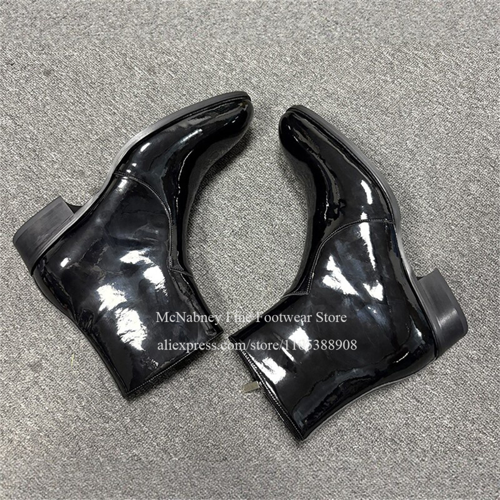 Glossy Patent Leather Round To - Men Shoes For Wedding incelemesi ve fiyatı