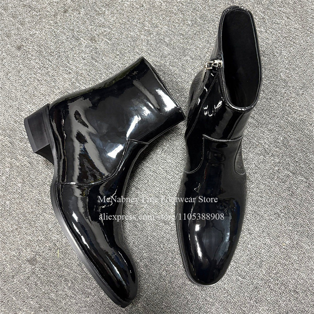 Glossy Patent Leather Round To - Men Shoes For Wedding incelemesi ve fiyatı