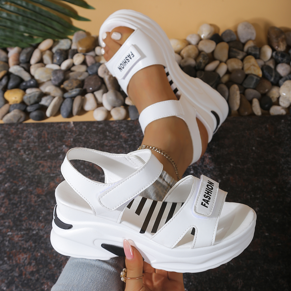 Women Platform Wedge Sandals L - Velcro Strap Sandal incelemesi ve fiyatı
