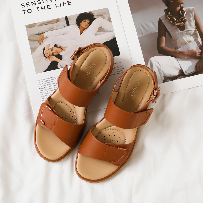 Summer new style one-strap wed - Velcro Strap Sandal incelemesi ve fiyatı