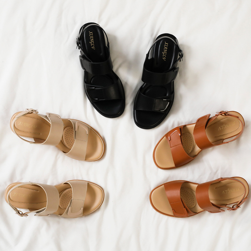 Summer new style one-strap wed - Velcro Strap Sandal incelemesi ve fiyatı