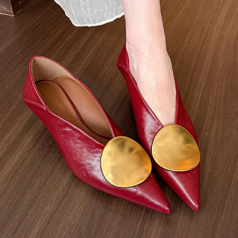 Luxury Women Metal Buckle Desi - Dress Shoe Pointed incelemesi ve fiyatı