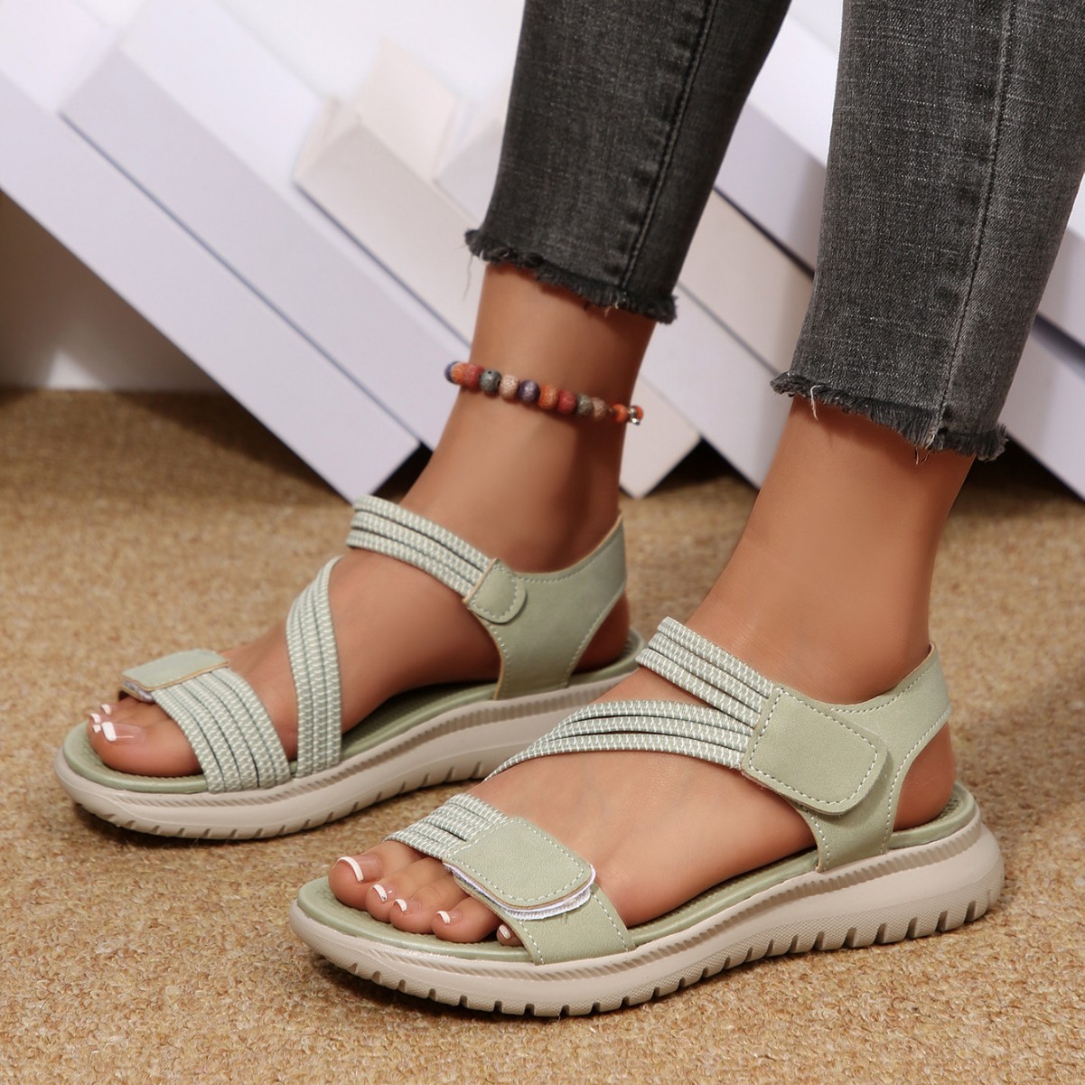 New 2026 Women's Summer Stitch - Velcro Strap Sandal incelemesi ve fiyatı