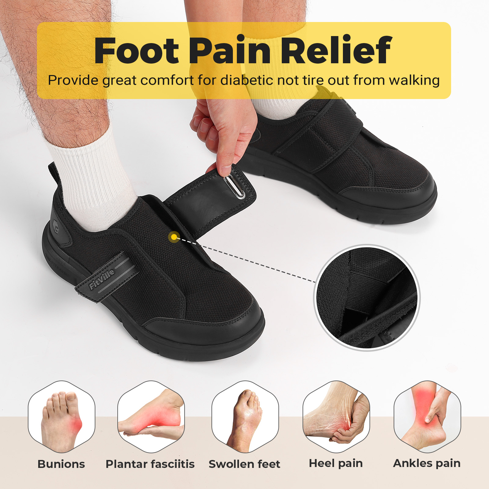 FitVille Diabetic Shoes for Me - Men'S Shoes Diabetic incelemesi ve fiyatı