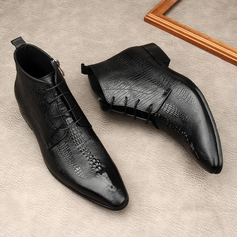 Luxury Mens Genuine Leather Bo - Men Shoes For Wedding incelemesi ve fiyatı