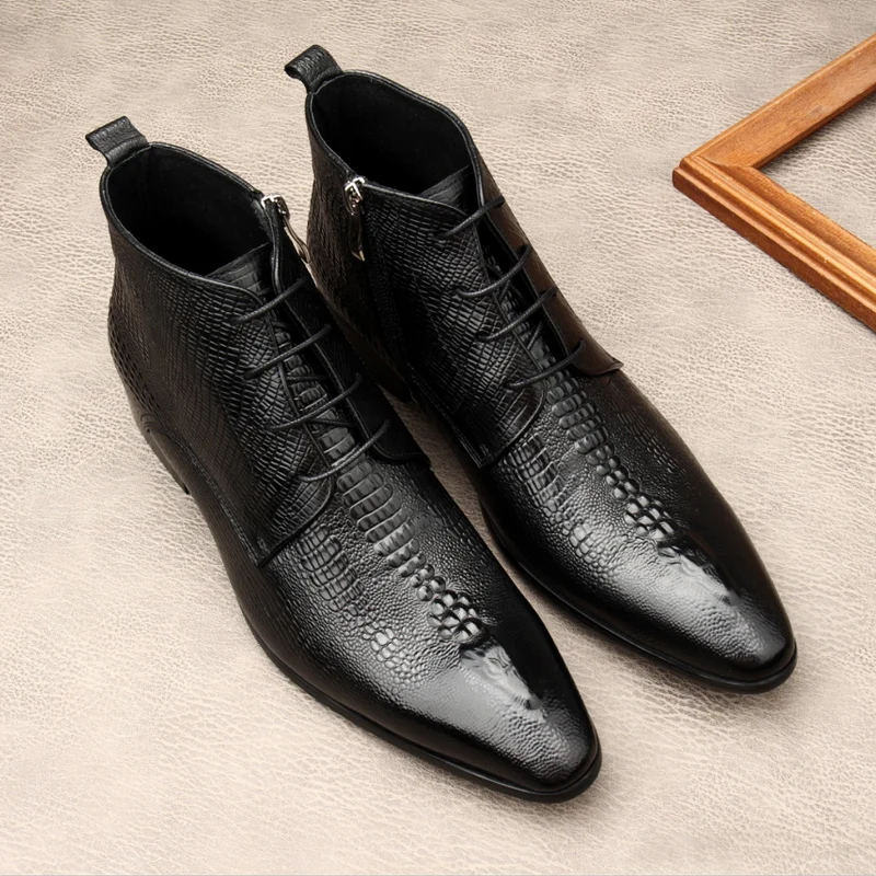 Luxury Mens Genuine Leather Bo - Men Shoes For Wedding incelemesi ve fiyatı